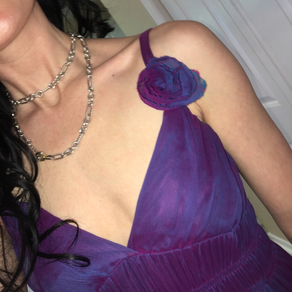 💐100% Silk Fashion Spy Dress w/ Handmade Flowers - Picture 6 of 9